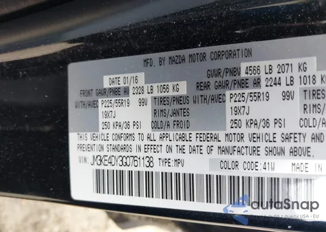 2016 Mazda Cx-5 Grand Touring z USA, uszkodzony, nr VIN JM3KE4DY3G0761138